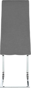 Étkezőszék, szövet sötétszürke/króm, AMINA