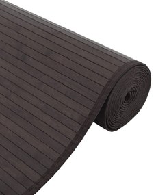 négyszögletű sötétbarna bambusz szőnyeg 100 x 500 cm