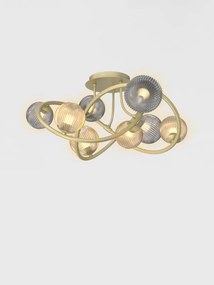 AVIANO LIGHTING 9015-804 METZ Glamour Mennyezeti Lámpa Borostyán, Füstös, Arany G9 IP20