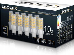 10X Led izzó G9 8W =75W meleg semleges hideg prémium Ledlux nem villog