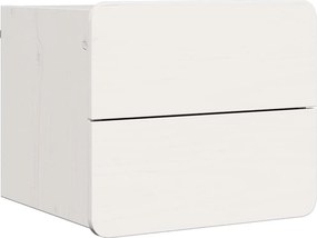 vidaXL Éjjeli asztal fiókkal Fehér 39 x 34 x 33 cm Tömör fenyőfa