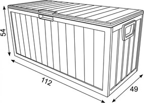 Kerti tároló box 112x49x54 cm, műanyag, bézs, AZB-G2075 CRM