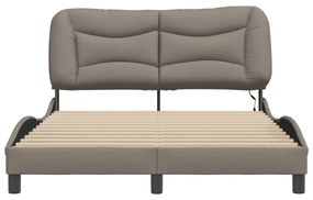 tópszínű szövet ágykeret LED-es matrac nélkül 140 x 200 cm