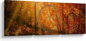 Őszi erdő képe (órával) (90x30 cm)