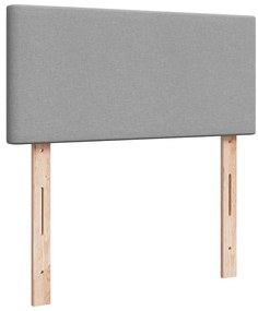 világosszürke szövet ottomán ágy matraccal &amp; LED-ek 80x200cm