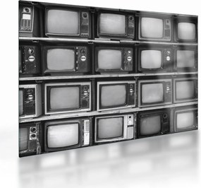 Üveg kép - Retro TV (70x50 cm)