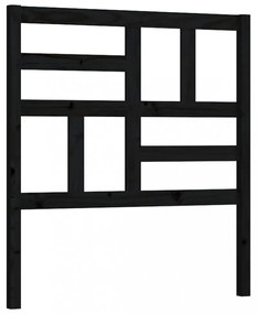 fekete tömör fenyőfa ágyfejtámla 81 x 4 x 104 cm