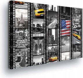 Vászonkép 100x75 New York film taxi felhőkarcolók Brooklyn várostervezés