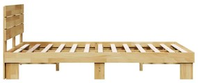 ágykeret fejtámlával matrac nélkül 120x190 cm tömör fa tölgyfa