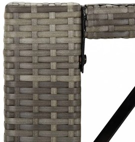 szürke polyrattan üveglapos kerti asztal 185 x 80 x 110 cm