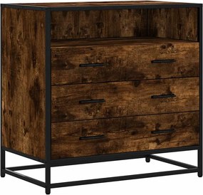 vidaXL füstös tölgy szerelt fa fiókos szekrény 70x41x70 cm