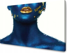 Vászonkép Művészet Festett Nő Arany Száj 120x70 cm