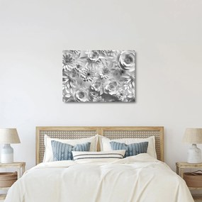 Kép - Fehér virágok (üvegen) (70x50 cm)