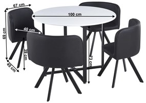 Étkező szett 4+1 Babeth (fehér + fekete). 1065327