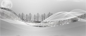 Kép - ezüst táj (120x50 cm)