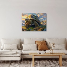 Kép - Teknős és hegyvidéki táj (70x50 cm)