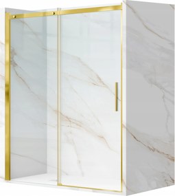 Balneo Kihúzható Zuhanyajtó Arany 120 cm Üveg 6mm