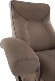 Mechanikusan állítható pihenő fotel, szürkés barna textil, SUAREZ