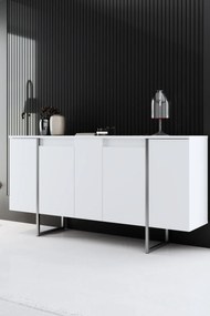 Konzolasztal Luxe - White, Silver