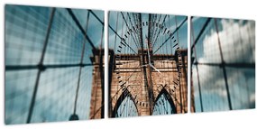 Kép - Brooklyn Bridge (órával) (90x30 cm)