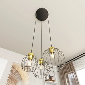 Emibig modern függeszték nando fekete arany emi1368/3prem