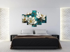 Kép - Ólomüveg magnóliával (150x105 cm)