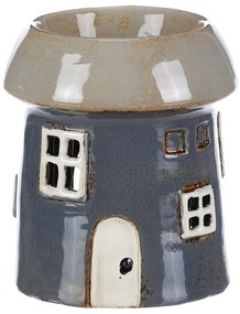 Házikó aroma lámpa szürke, kerámia, 11 x 11 x 13 cm