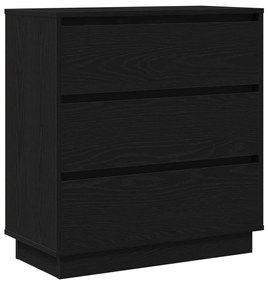 Éjjeli szekrény LED fénnyel Fekete tölgy 71x34,5x75 cm Feltárt fa