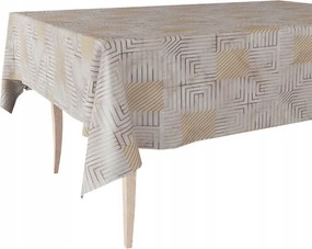 Vastag viaszosvászon Abrosz Bézs barna geometrikus mintákkal 140x350