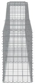 vidaXL 3 db íves horganyzott vas gabion kosár 400x50x80/100 cm