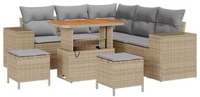 vidaXL Kerti Kanapé Szett párnával 8 pcs Beige és Világosszürke