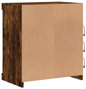 füstös tölgy színű tálalószekrény LED-ekkel 60,5 x 37 x 67 cm