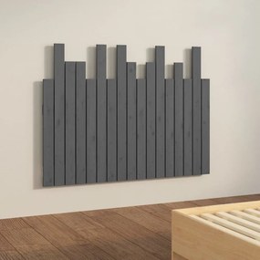 szürke tömör fenyőfa fali fejtámla 108 x 3 x 80 cm