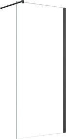 Walk-In Zuhanyfal 110 cm Fekete – 8 mm üveg, Easy Clean bevonat