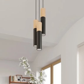 Sollux SL.0633 - Csillár zsinóron PABLO 2xGU10/40W/230V fekete