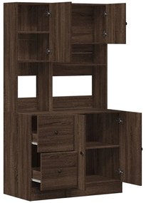 barna tölgy színű szerelt fa konyhaszekrény 95 x 50 x 180 cm