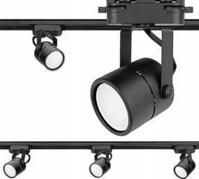 3 db-os spotlámpa szett fekete GU10 sín 1m