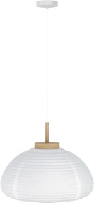Eglo 44064 - Zsinóros függeszték SUMMERHILL 1xE27/40W/230V átmérő 40 cm fehér/bézs