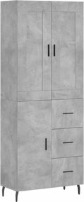 vidaXL betonszürke szerelt fa magasszekrény 69,5 x 34 x 180 cm