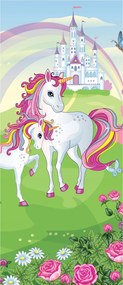 Matrica Fotótapéta Unikornisok kastély mese gyerekszoba 91x211