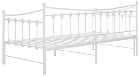 Fehér fém kihúzható kanapéágy-keret 90 x 200 cm
