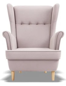 Uszak Mini fotel, bársony, rózsaszín
