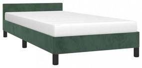 sötétzöld bársony ágykeret matrac nélkül 90x200 cm