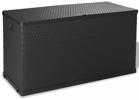 antracitszürke PP rattan kerti tárolóláda 120 x 56 x 63 cm