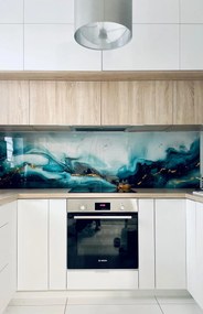 Wallplex konyhahátfal Kék Márvány (Méret: 60x120)