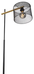 Ipari állólámpa fekete - Drum Mesh