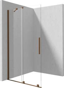 Prizma csúsztatható walk-in zuhanyfal_140x195, szálcsiszolt bronz