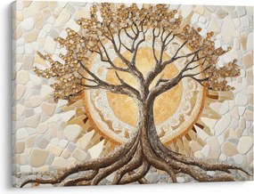 Kép – Arany életfa mozaikban (70x50 cm)