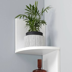 Zigzag sarokpolc 5 szintes fali polc, fehér 20x20x127cm