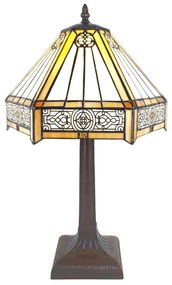 Tiffany asztali lámpa Krém Ø 30x50 cm